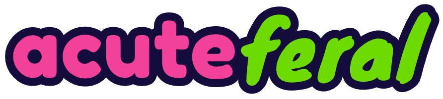acuteferal text logo, by acuteferal.
